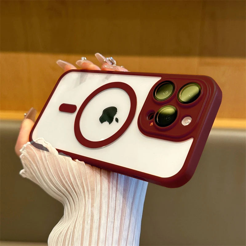 "Frost matte MagSafe iPhone case – slim translucent design with anti-fingerprint matte finish and magnetic compatibility"

